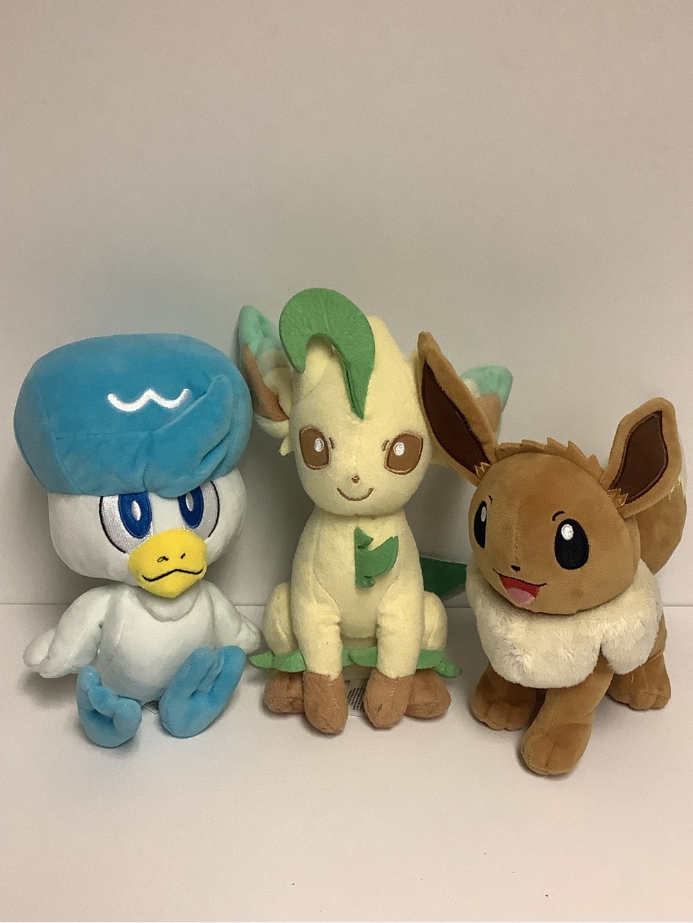 Pokemon Plush Lot Quaxly, Leafeon, Eevee Nintendo Game Freak Tomy Stuffed Toys